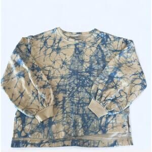 Rachel Comey Blue and Tan Tie-Dye Sweatshirt